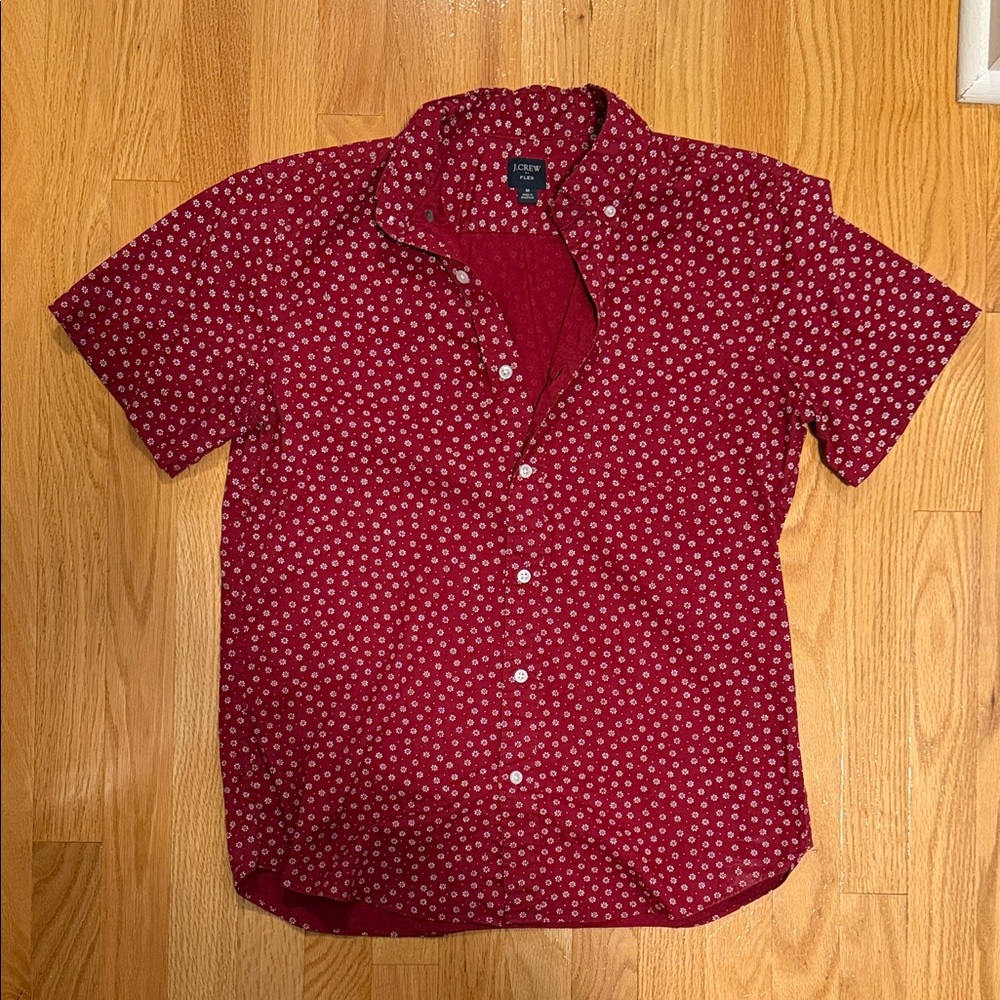 J. Crew Burgundy Floral Button Down Shirt